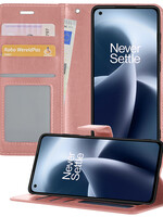 BTH BTH OnePlus Nord 2T Hoesje Bookcase - Rose Goud