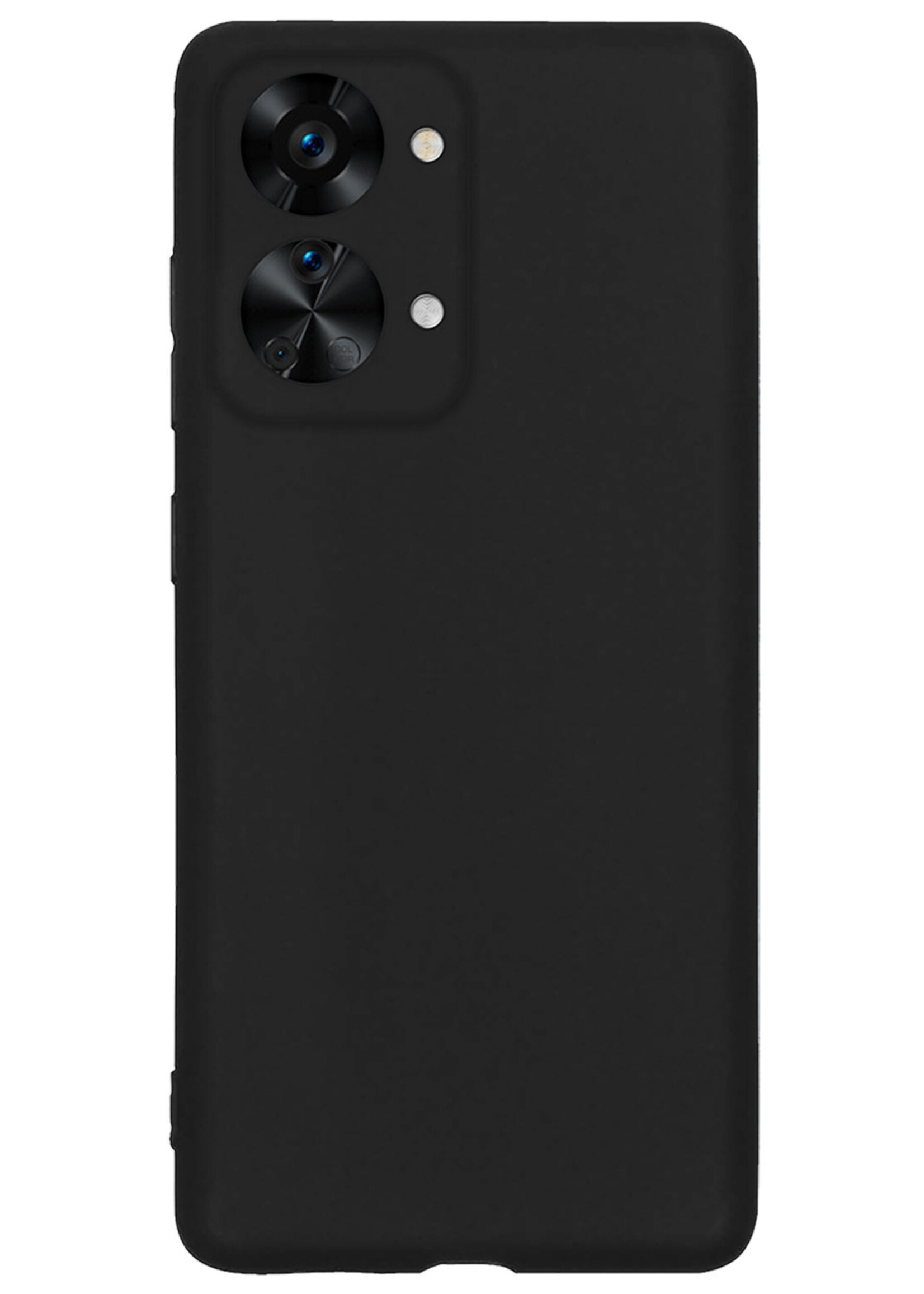 BTH Hoesje Geschikt voor OnePlus Nord 2T Hoesje Siliconen Case Hoes Met 2x Screenprotector - Hoes Geschikt voor OnePlus Nord 2T Hoes Cover Case - Zwart