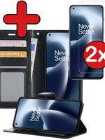 BTH BTH OnePlus Nord 2T Hoesje Bookcase Zwart Met 2x Screenprotector