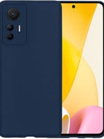 BTH BTH Xiaomi 12 Lite Hoesje Siliconen - Donkerblauw