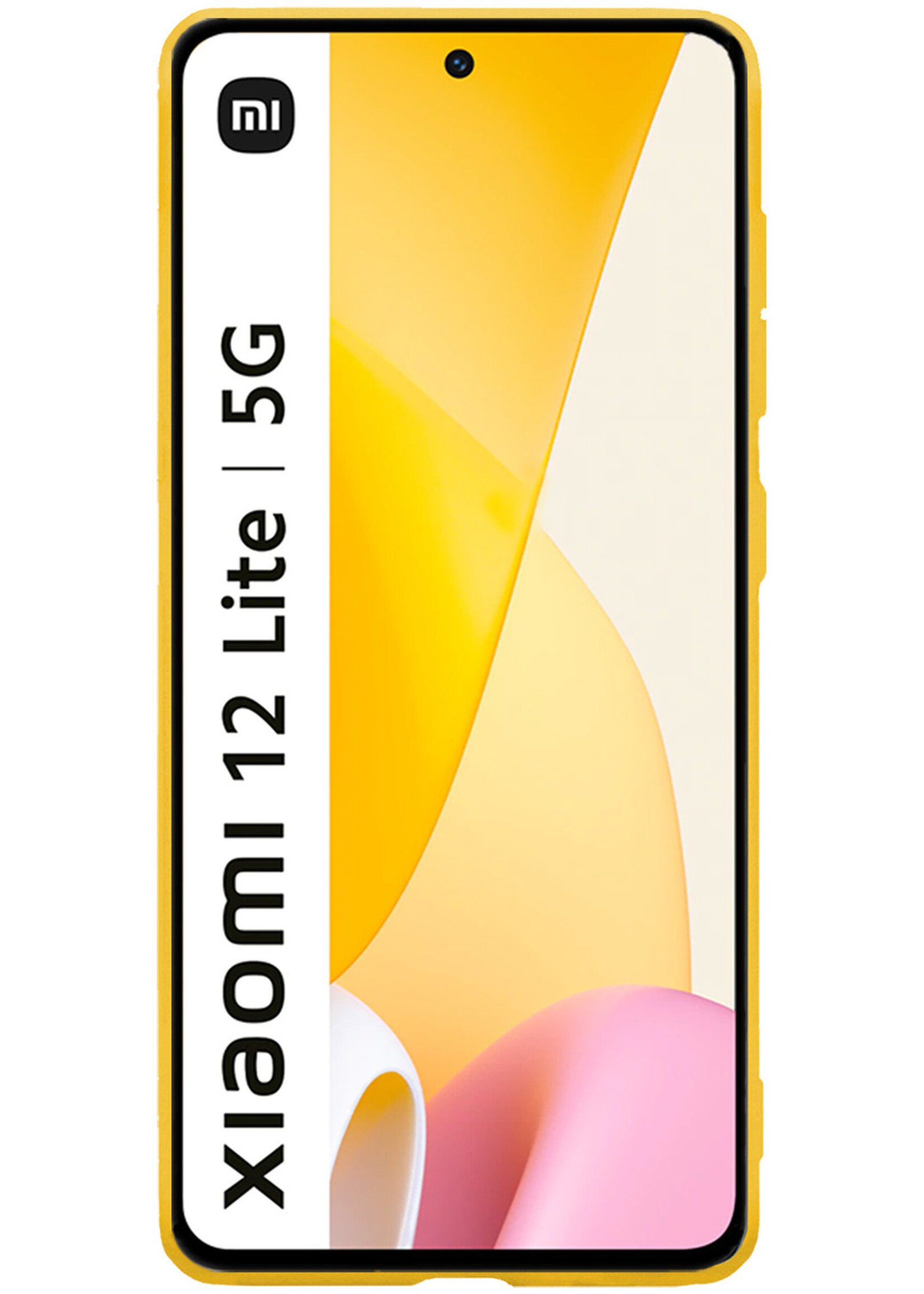 BTH Xiaomi 12 Lite Hoesje Siliconen Case Cover - Xiaomi 12 Lite Hoesje Cover Hoes Siliconen - Geel