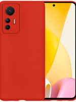 BTH BTH Xiaomi 12 Lite Hoesje Siliconen - Rood