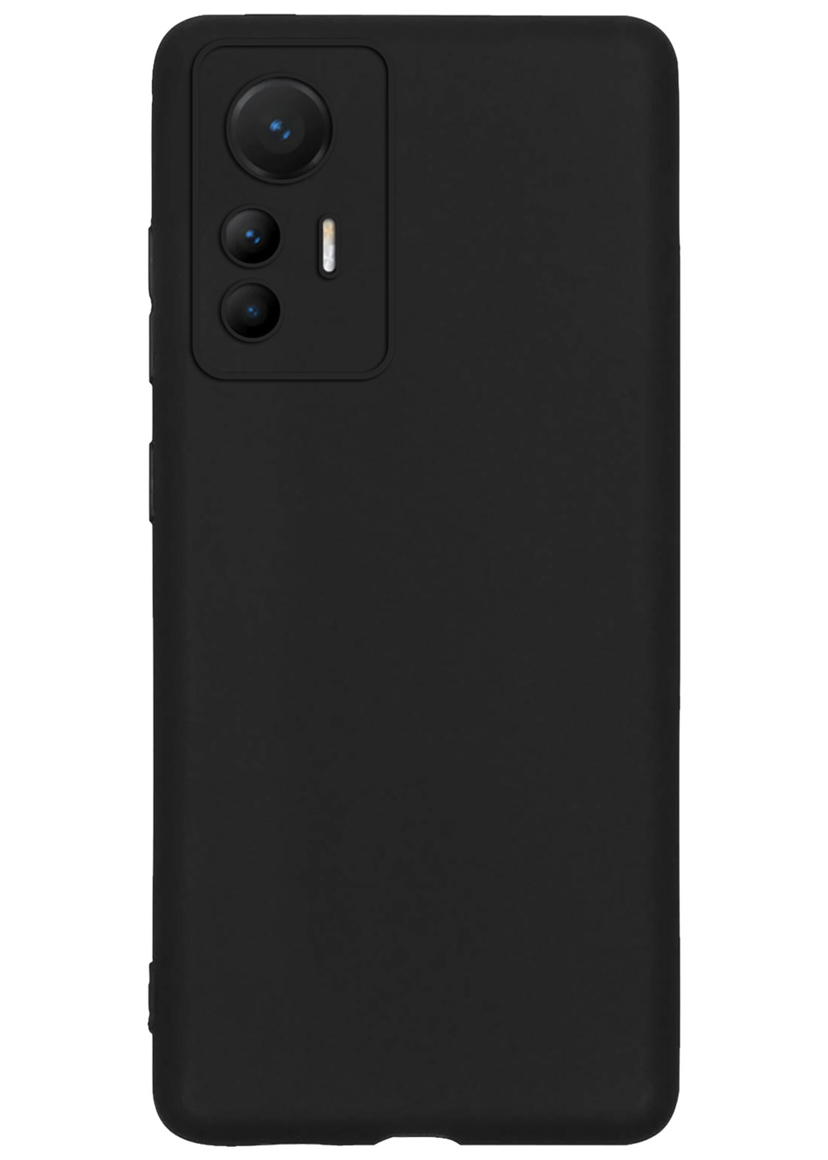 BTH Xiaomi 12 Lite Hoesje Siliconen Case Cover - Xiaomi 12 Lite Hoesje Cover Hoes Siliconen - Zwart