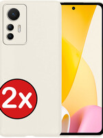 BTH BTH Xiaomi 12 Lite Hoesje Siliconen - Wit - 2 PACK