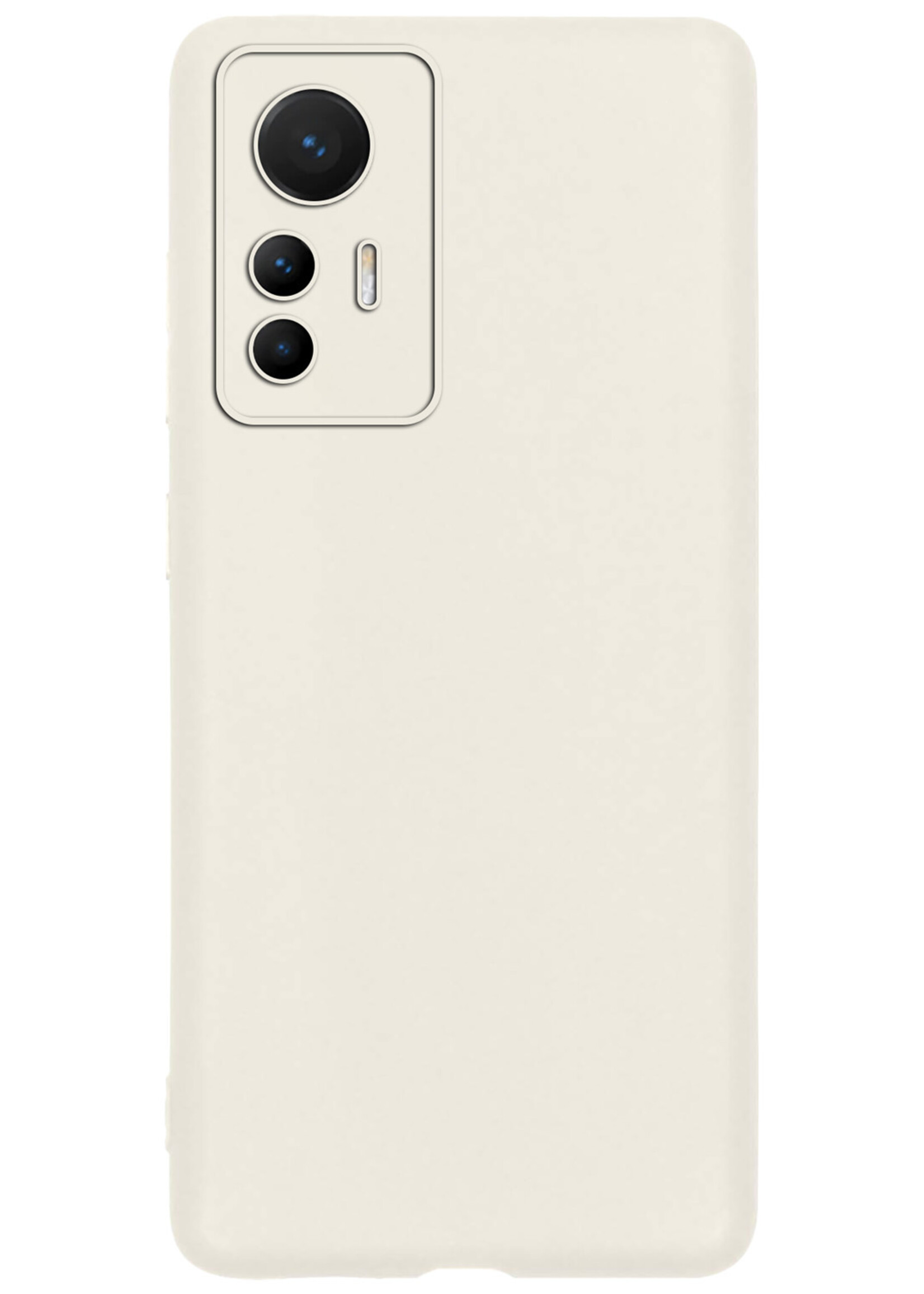BTH Hoesje Geschikt voor Xiaomi 12 Lite Hoesje Siliconen Case Hoes - Hoes Geschikt voor Xiaomi 12 Lite Hoes Cover Case - Wit - 2 PACK