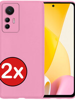 BTH BTH Xiaomi 12 Lite Hoesje Siliconen - Lichtroze - 2 PACK