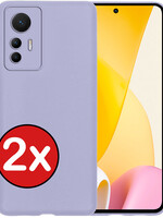 BTH BTH Xiaomi 12 Lite Hoesje Siliconen - Lila - 2 PACK