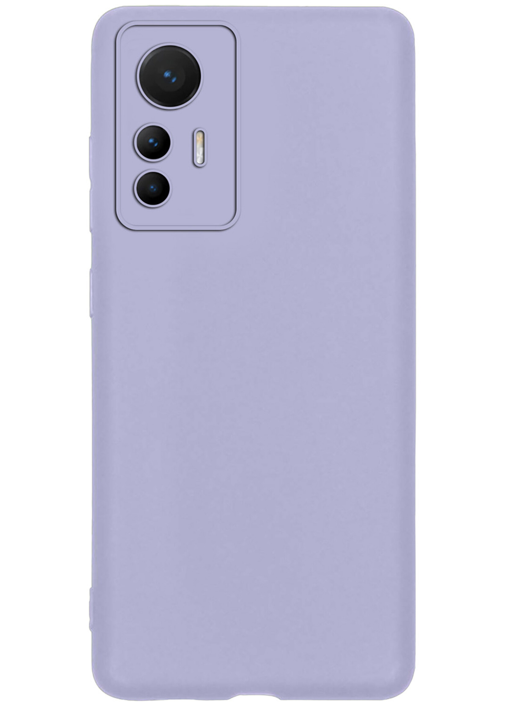 BTH Hoesje Geschikt voor Xiaomi 12 Lite Hoesje Siliconen Case Hoes - Hoes Geschikt voor Xiaomi 12 Lite Hoes Cover Case - Lila - 2 PACK