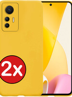 BTH BTH Xiaomi 12 Lite Hoesje Siliconen - Geel - 2 PACK