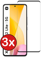 BTH BTH Xiaomi 12 Lite Screenprotector Glas Full Cover - 3 PACK
