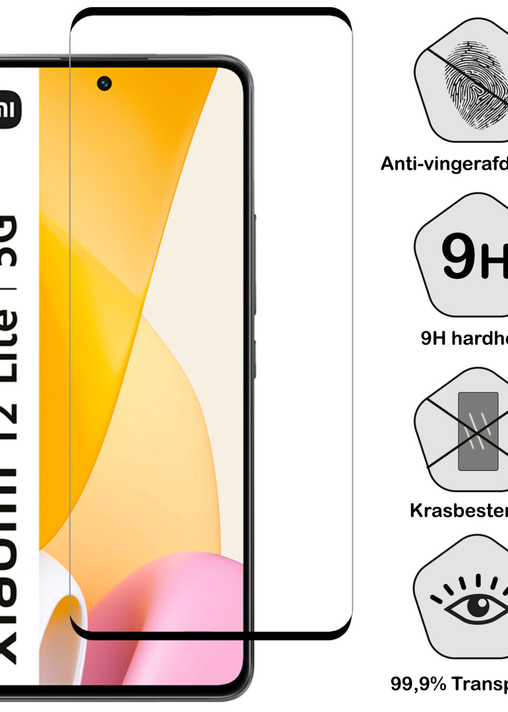 BTH Screenprotector Geschikt voor Xiaomi 12 Lite Screenprotector Glas Gehard Tempered Glass Full Cover - Screenprotector Geschikt voor Xiaomi 12 Lite Screen Protector Screen Cover - 3 PACK