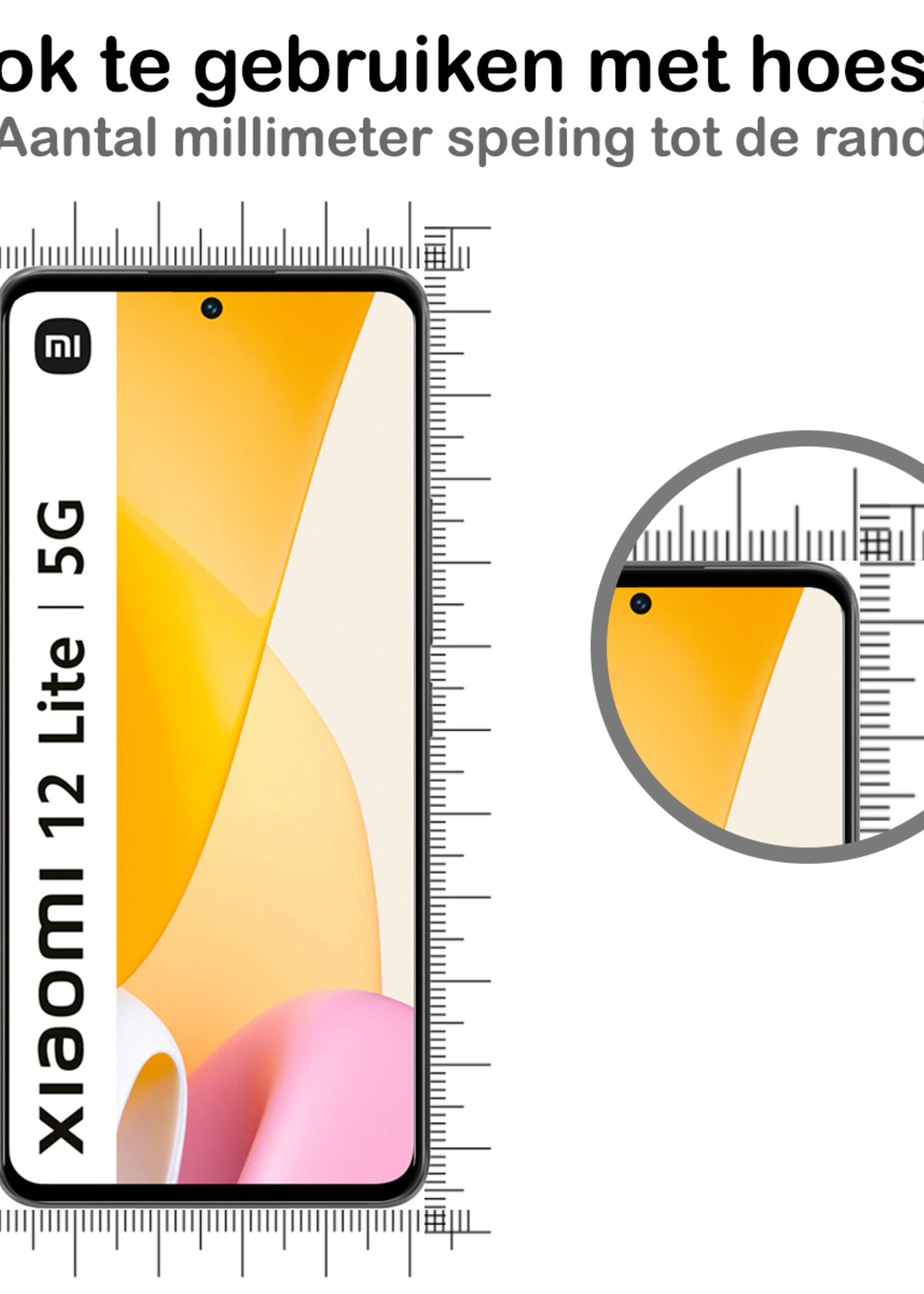 BTH Screenprotector Geschikt voor Xiaomi 12 Lite Screenprotector Glas Gehard Tempered Glass Full Cover - Screenprotector Geschikt voor Xiaomi 12 Lite Screen Protector Screen Cover - 3 PACK