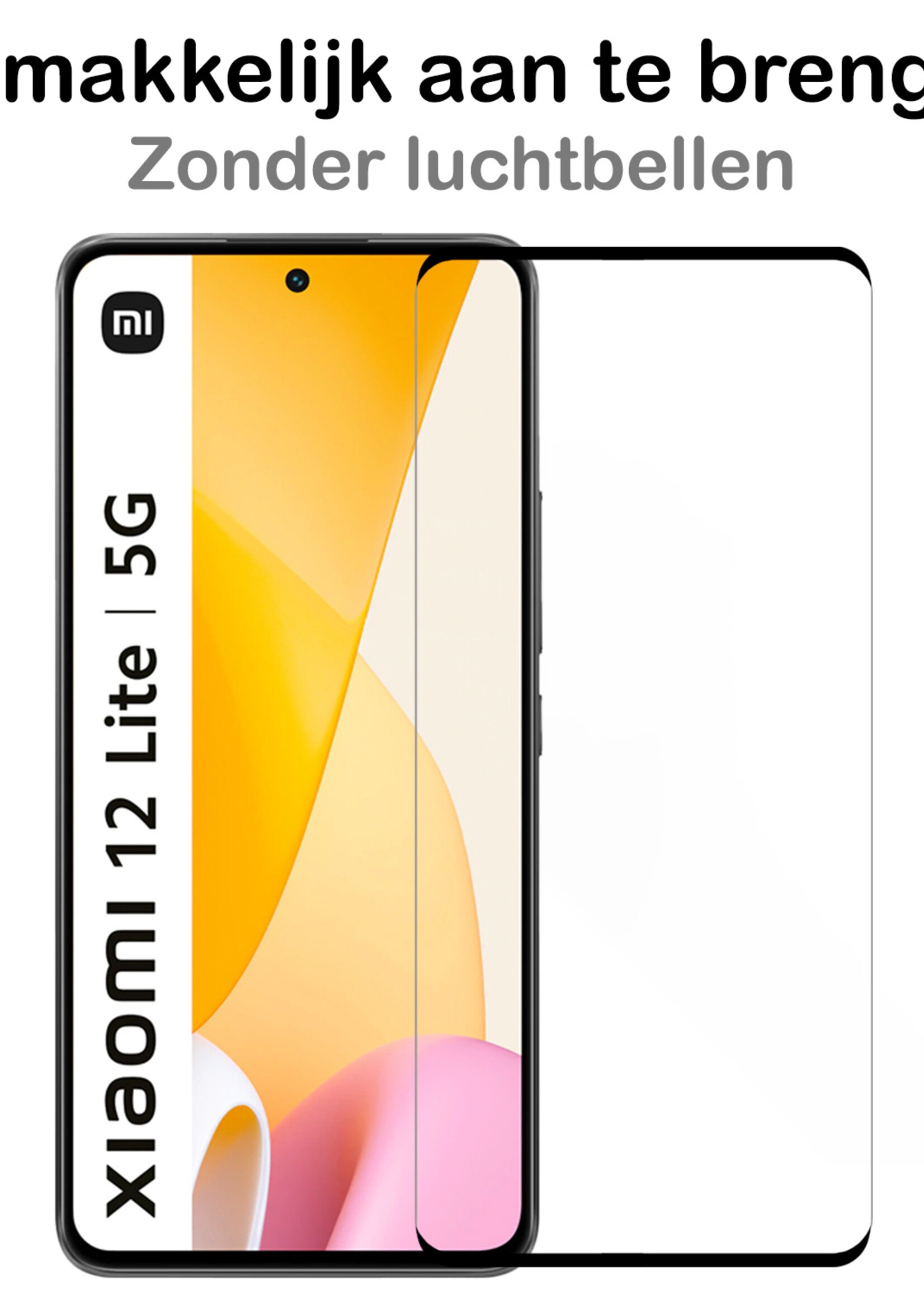 BTH Screenprotector Geschikt voor Xiaomi 12 Lite Screenprotector Glas Gehard Tempered Glass Full Cover - Screenprotector Geschikt voor Xiaomi 12 Lite Screen Protector Screen Cover - 3 PACK