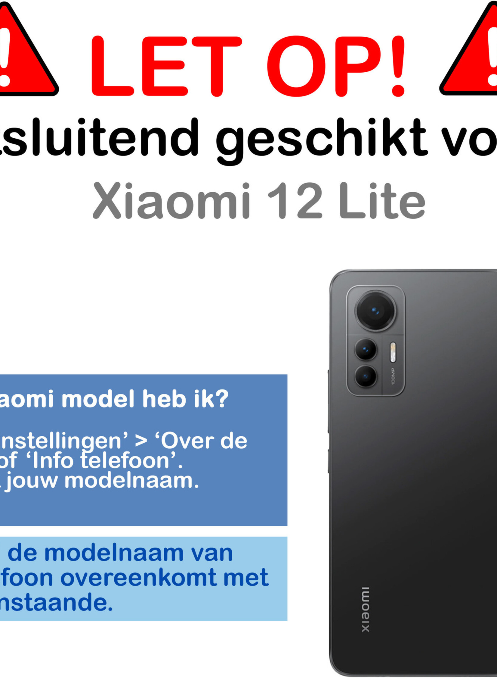 BTH Hoesje Geschikt voor Xiaomi 12 Lite Hoesje Siliconen Case Hoes Met Screenprotector - Hoes Geschikt voor Xiaomi 12 Lite Hoes Cover Case - Donkerblauw