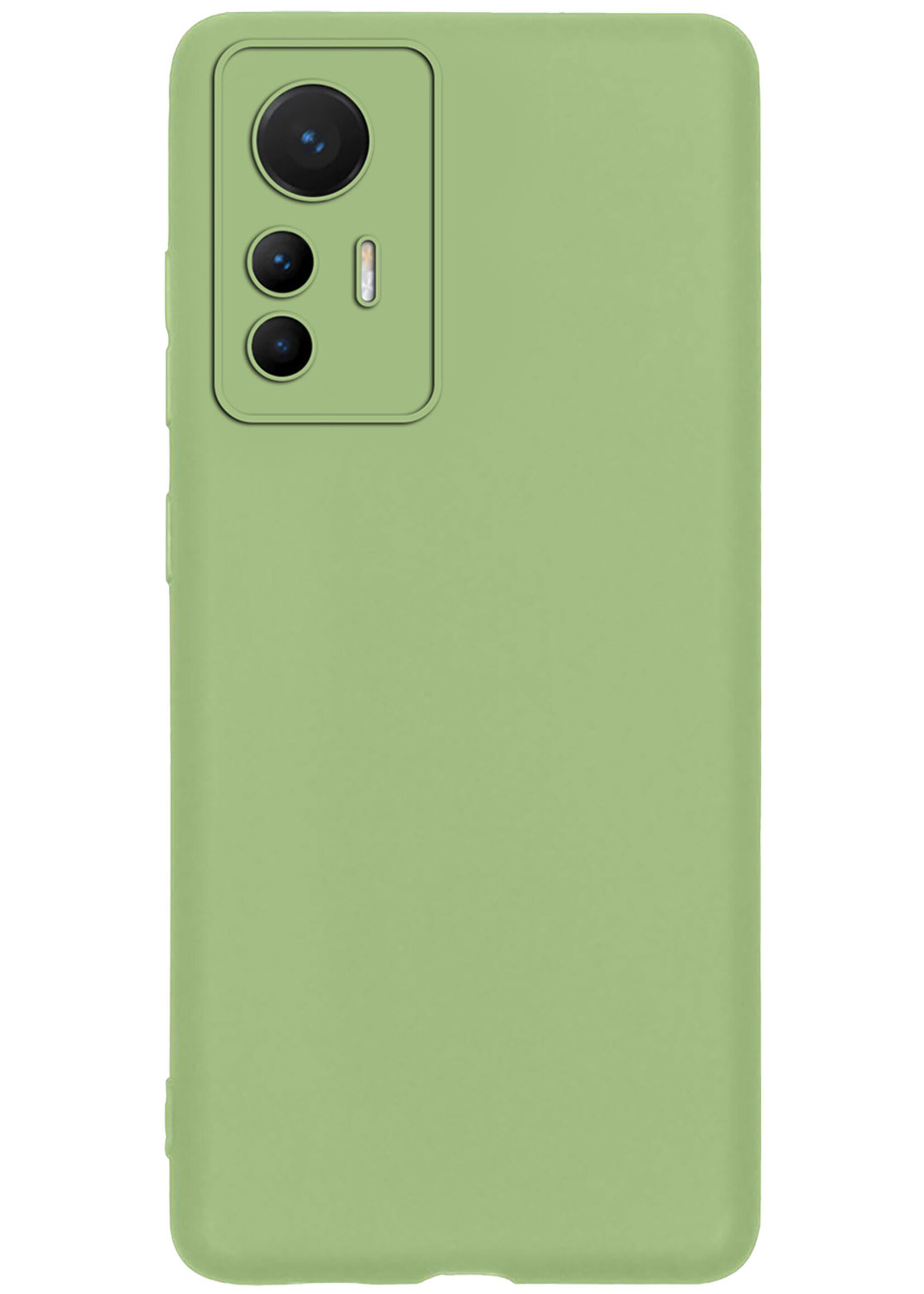 BTH Hoesje Geschikt voor Xiaomi 12 Lite Hoesje Siliconen Case Hoes Met Screenprotector - Hoes Geschikt voor Xiaomi 12 Lite Hoes Cover Case - Groen