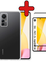 BTH BTH Xiaomi 12 Lite Hoesje Siliconen Met Screenprotector - Transparant
