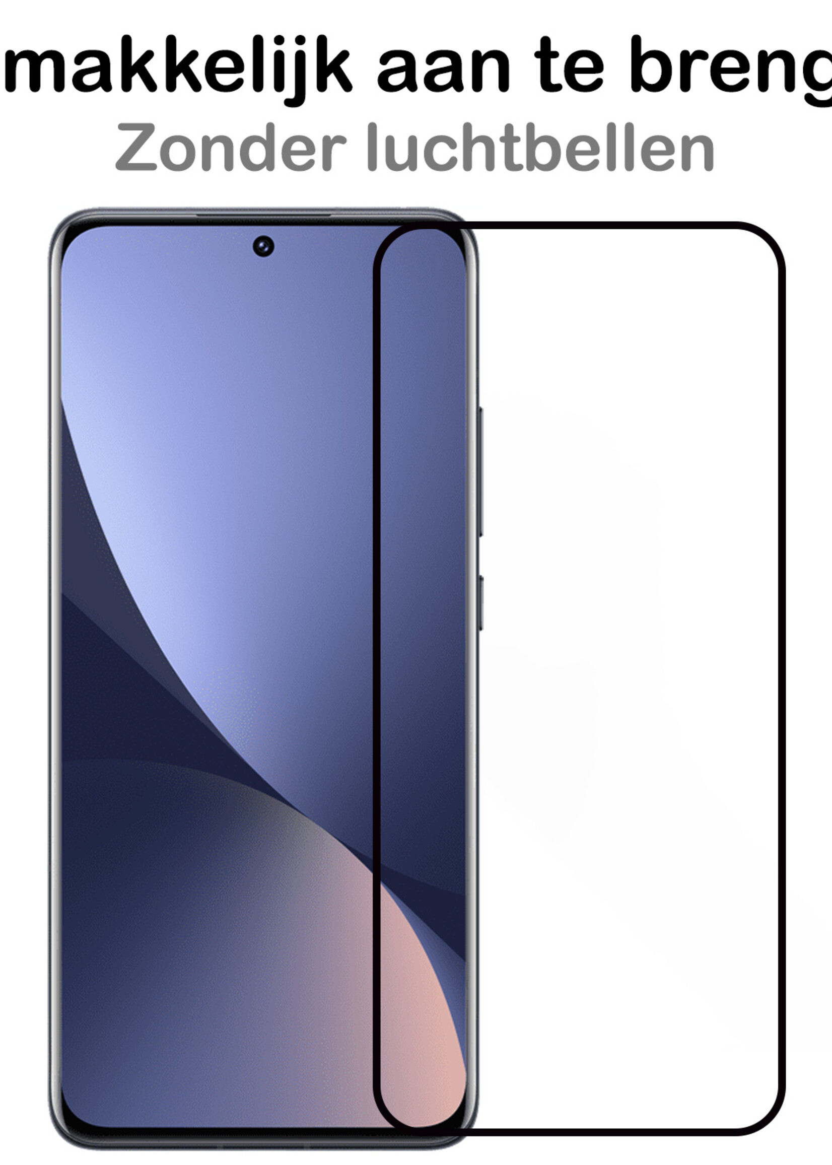 BTH Hoesje Geschikt voor Xiaomi 12 Hoesje Book Case Hoes Portemonnee Cover Walletcase Met Screenprotector - Hoes Geschikt voor Xiaomi 12 Hoes Bookcase Hoesje - Lichtroze