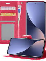 BTH BTH Xiaomi 12 Hoesje Bookcase - Donkerroze