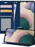 BTH BTH Samsung Galaxy A12 Hoesje Bookcase - Donkerblauw