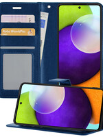 BTH BTH Samsung Galaxy A52 Hoesje Bookcase - Donkerblauw