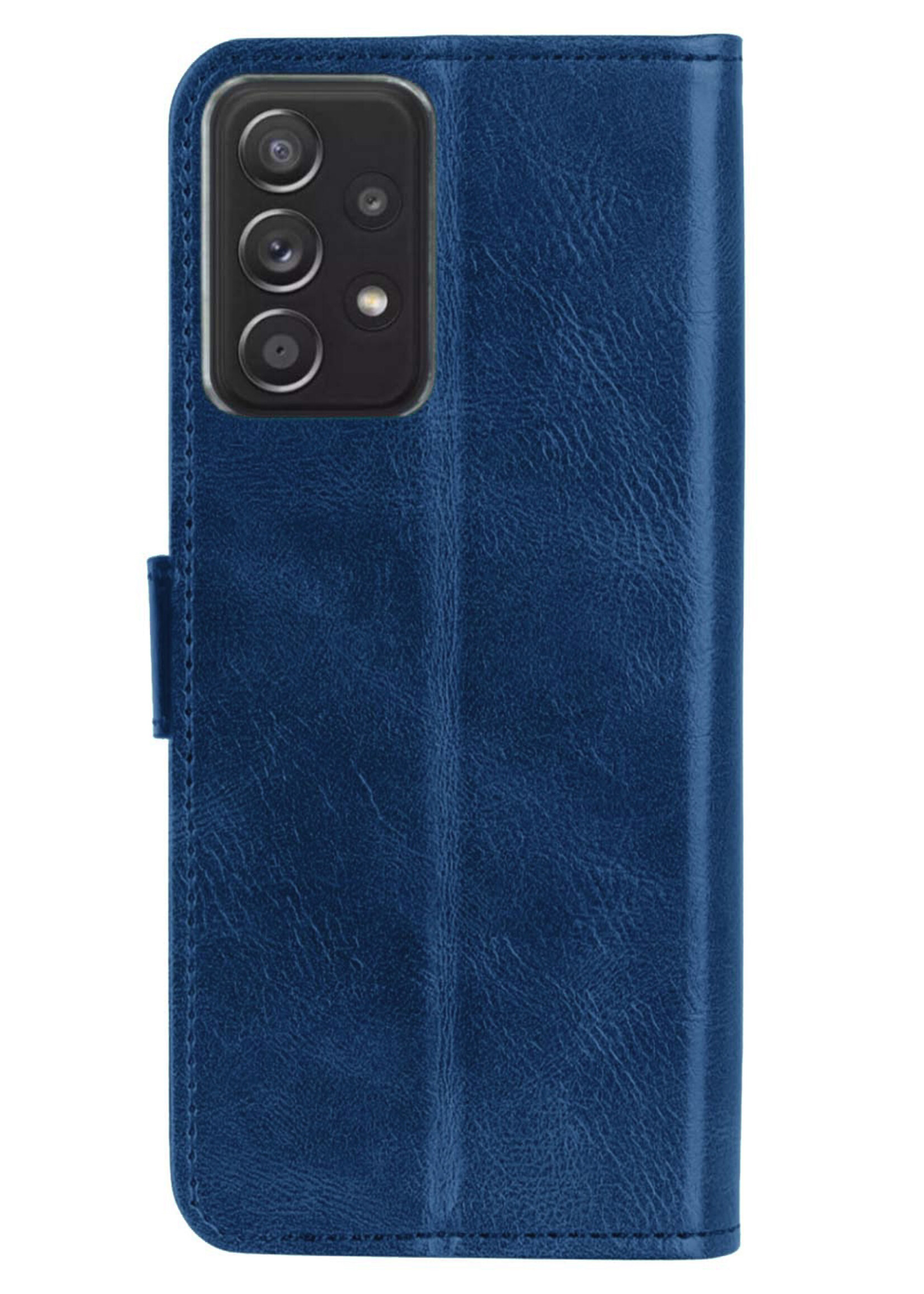 BTH Samsung A52 Hoesje Book Case Hoes Portemonnee Cover Walletcase - Samsung A52 Hoes Bookcase Hoesje - Donkerblauw