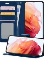 BTH BTH Samsung Galaxy S21 Hoesje Bookcase - Donkerblauw