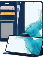 BTH BTH Samsung Galaxy S22 Hoesje Bookcase - Donkerblauw