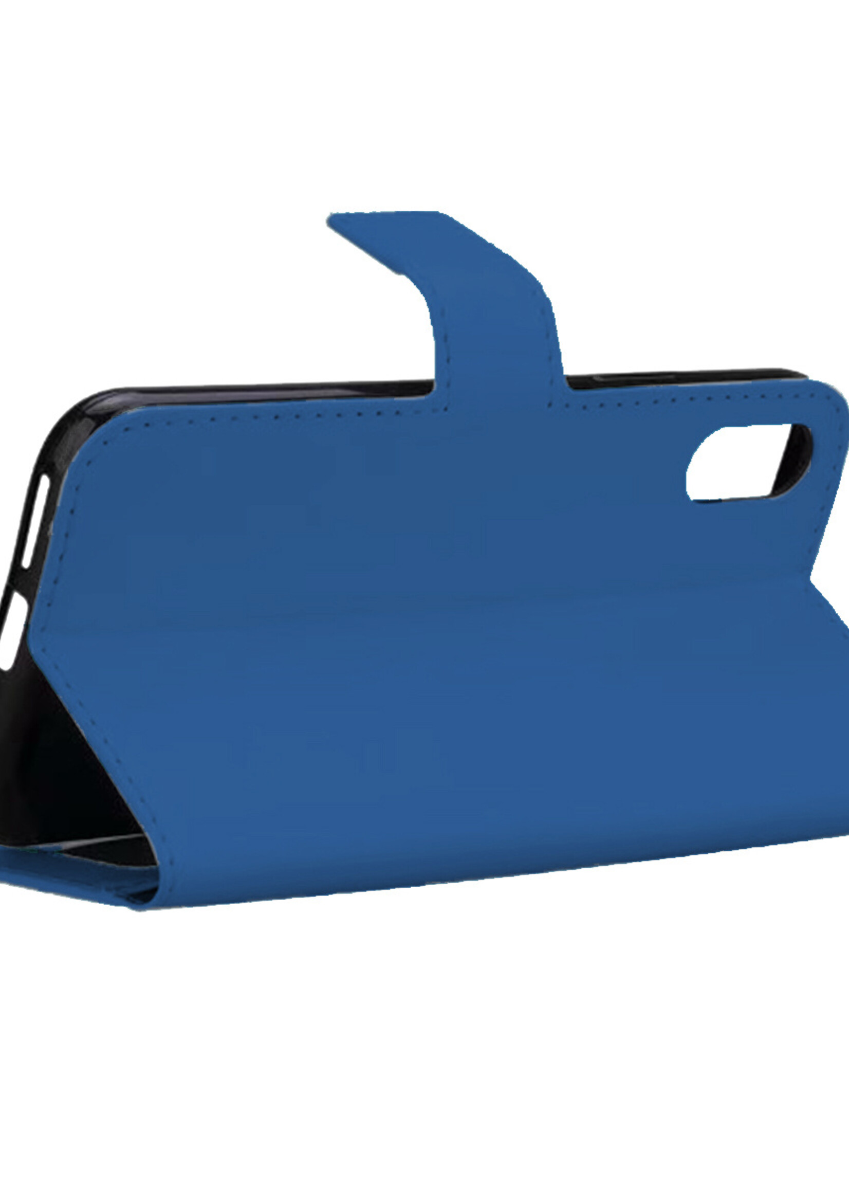 BTH Hoes voor iPhone X Hoesje Book Case Hoes Portemonnee Cover Walletcase - Hoes voor iPhone X Hoes Bookcase Hoesje - Donkerblauw