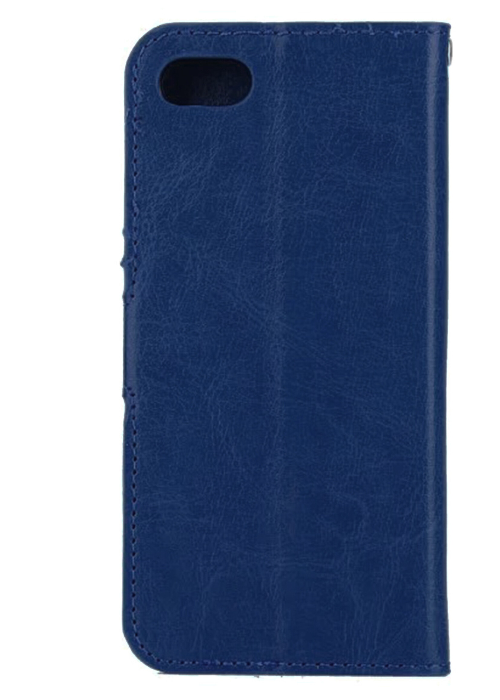 BTH Hoes voor iPhone SE 2022 Hoesje Book Case Hoes Portemonnee Cover Walletcase - Hoes voor iPhone SE 2022 Hoes Bookcase Hoesje - Donkerblauw