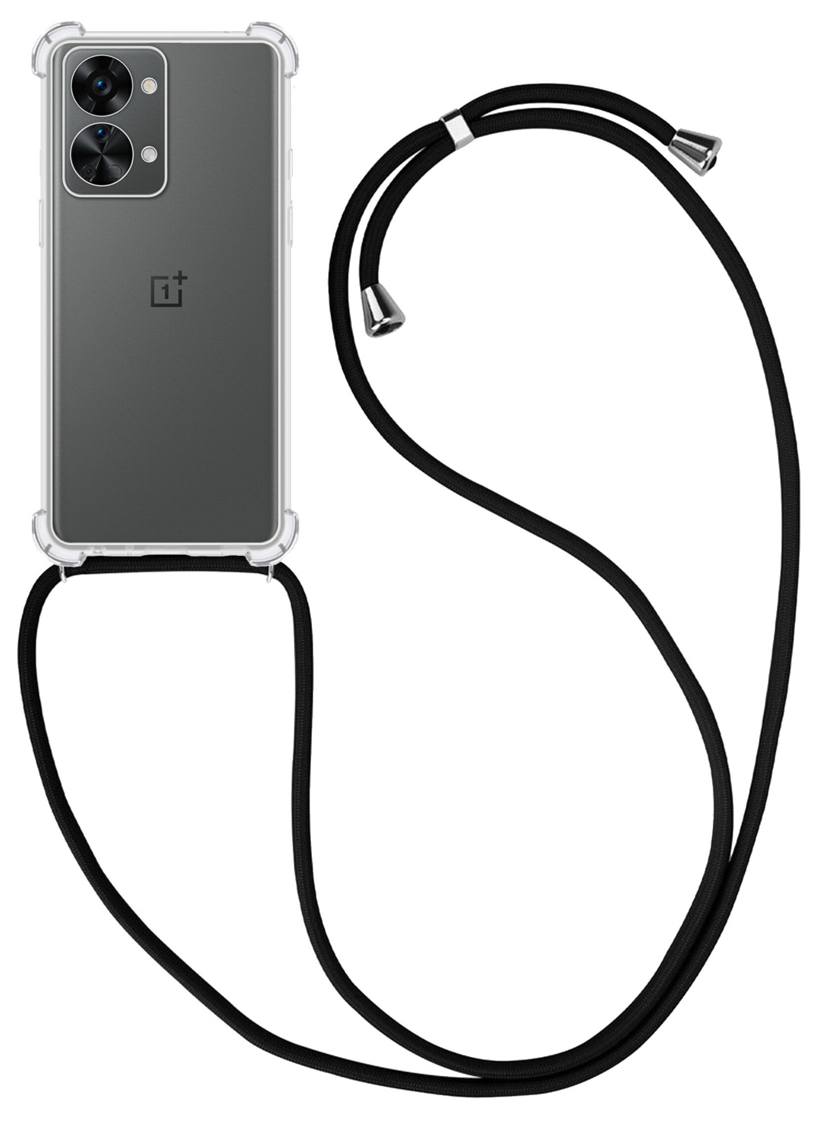 BTH OnePlus Nord 2T Hoesje Siliconen Shock Proof Hoes Met Koord Case Transparant Met Telefoonkoord - OnePlus Nord 2T Hoes Cover Shockproof Met Koord