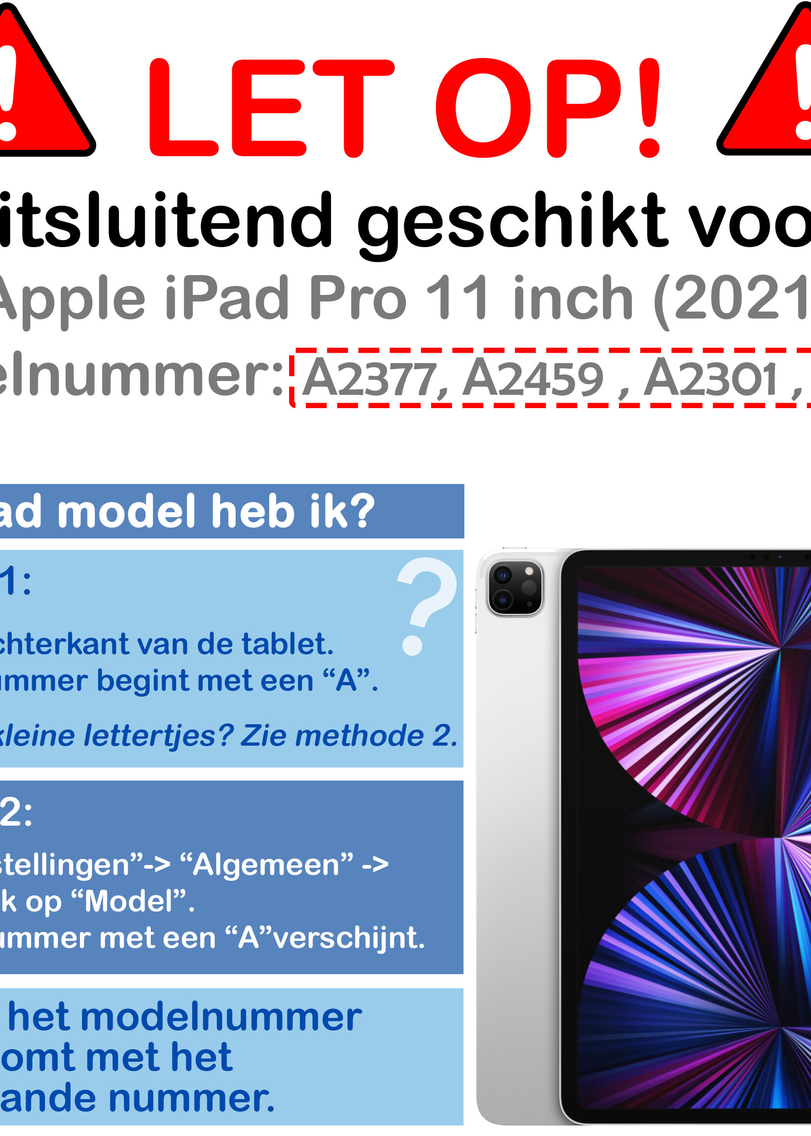 BTH BTH iPad Pro 11 inch (2021) Hoesje Met Apple Pencilhouder - Lichtblauw