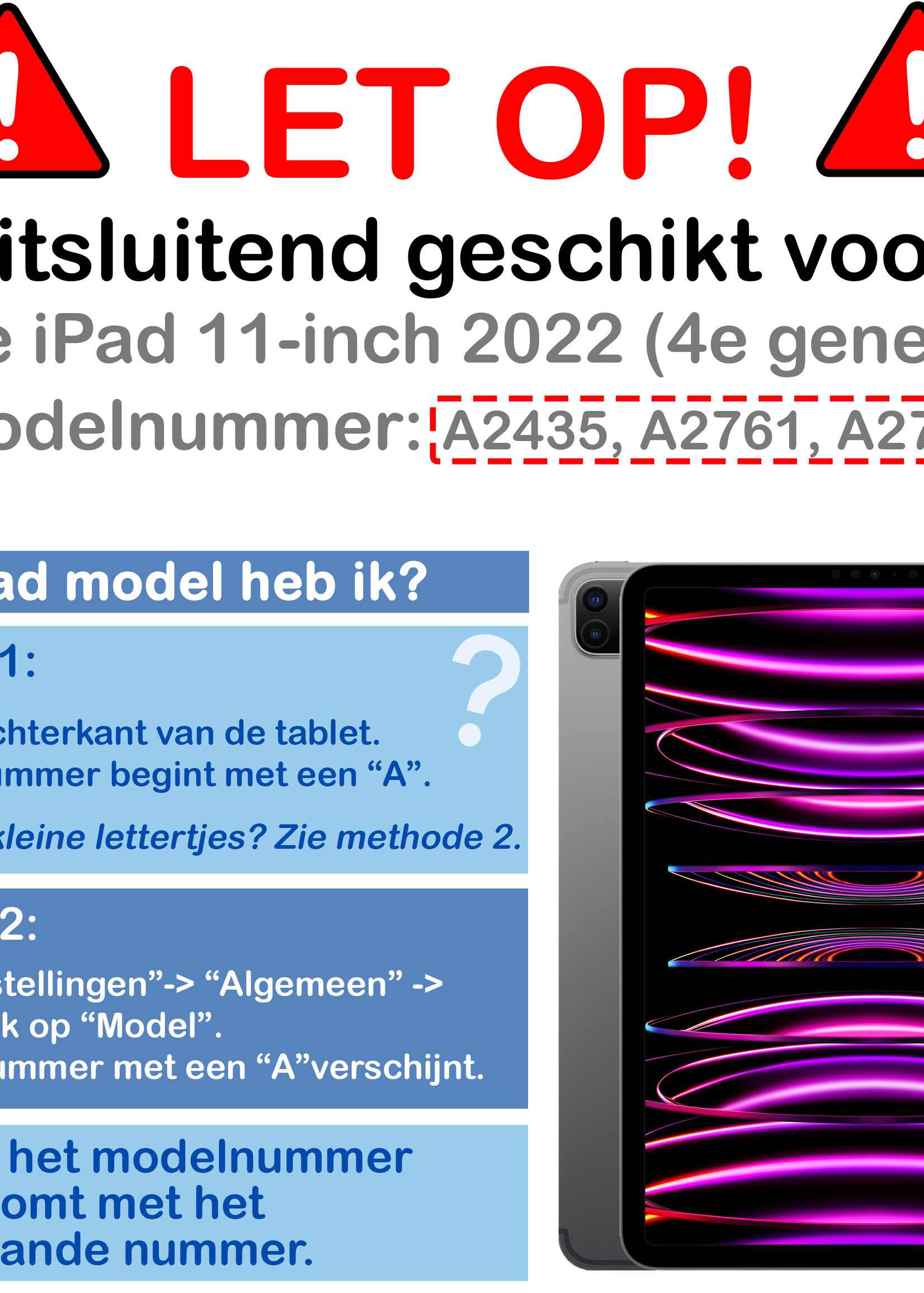 BTH BTH iPad Pro 11 inch (2022) Hoesje - Zwart