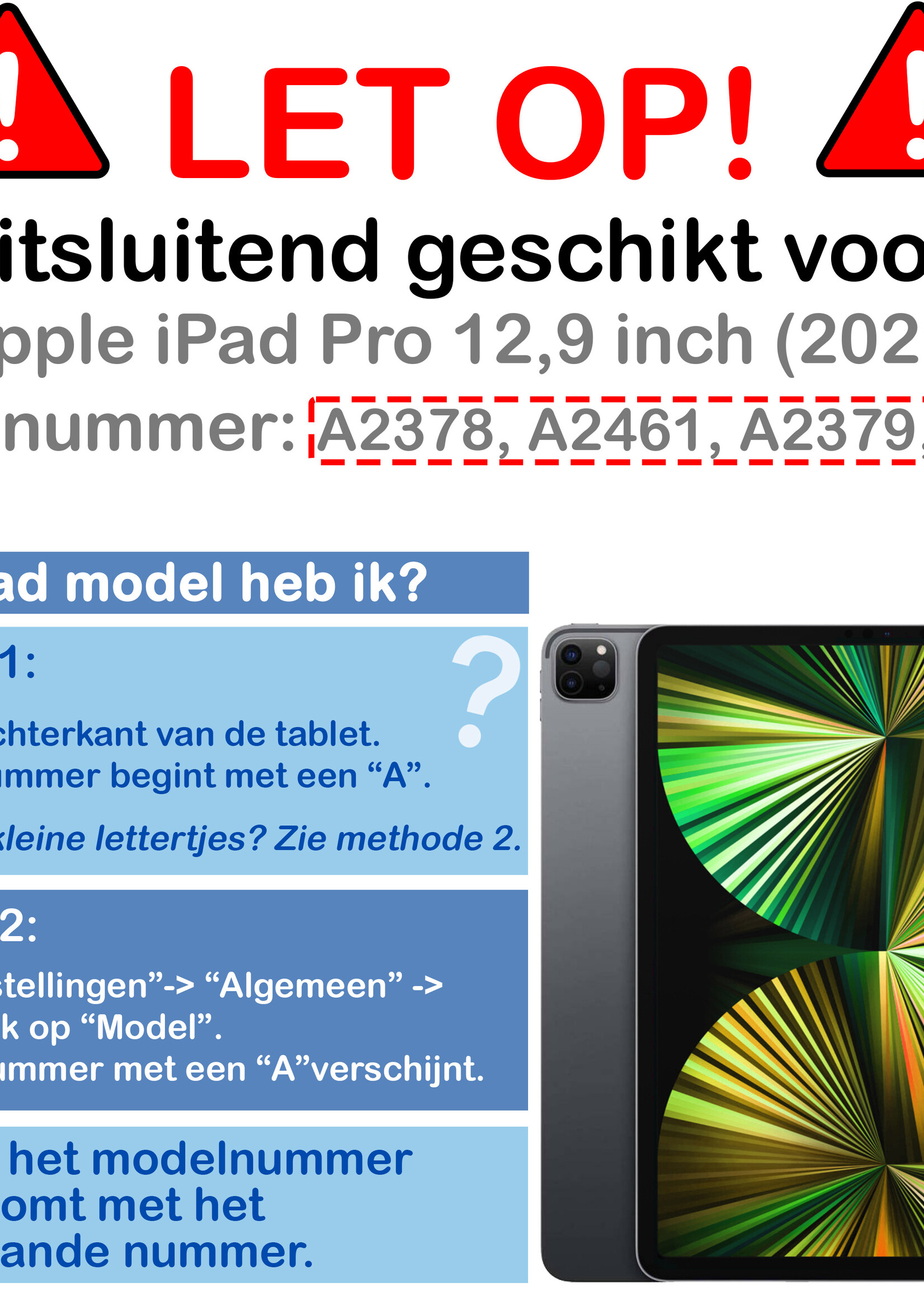 BTH Hoes Geschikt voor iPad Pro 2021 (12,9 inch) Hoes Book Case Hoesje Trifold Cover - Hoesje Geschikt voor iPad Pro 12,9 inch (2021) Hoesje Bookcase - Blauw