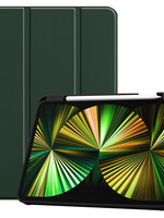 BTH BTH iPad Pro 12.9 inch (2021) Hoesje Bookcase met uitsparing Apple Pencil - Donkergroen