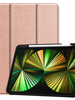 BTH BTH iPad Pro 12.9 inch (2021) Hoesje Bookcase met uitsparing Apple Pencil - Rose Goud