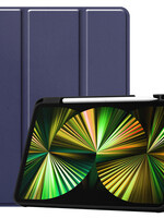 BTH BTH iPad Pro 12.9 inch (2021) Hoesje Bookcase met uitsparing Apple Pencil - Donkerblauw