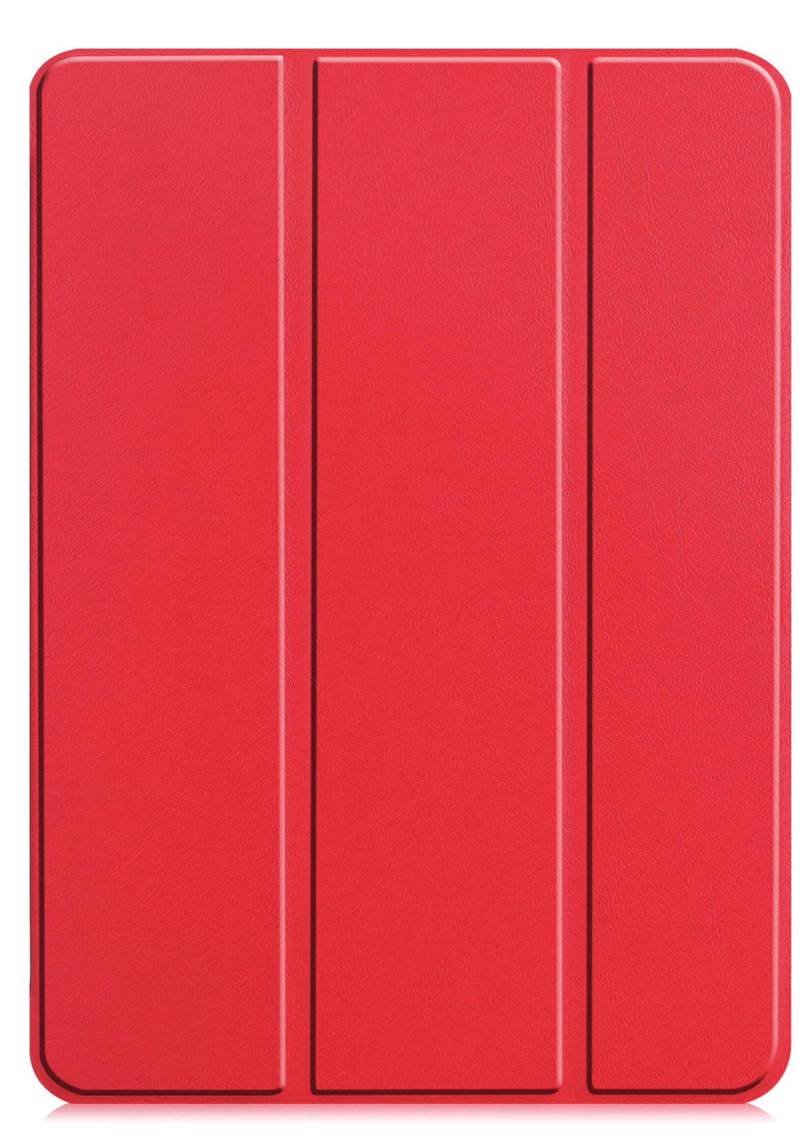 BTH Hoes Geschikt voor iPad Pro 2021 (11 inch) Hoes Book Case Hoesje Trifold Cover - Hoesje Geschikt voor iPad Pro 11 inch (2021) Hoesje Bookcase - Rood
