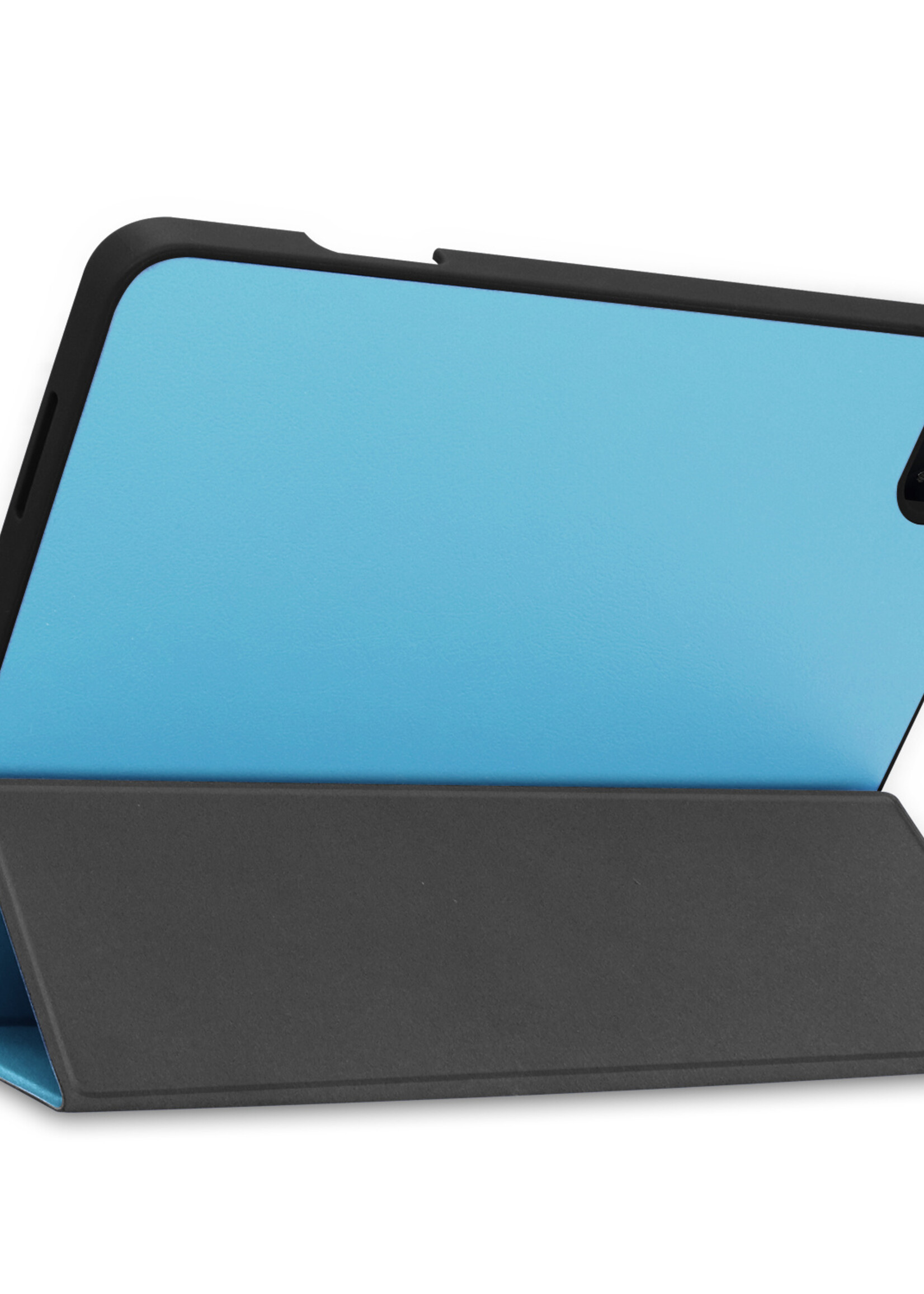 BTH Hoes Geschikt voor iPad Pro 2021 (11 inch) Hoes Book Case Hoesje Trifold Cover Met Uitsparing Geschikt voor Apple Pencil - Hoesje Geschikt voor iPad Pro 11 inch (2021) Hoesje Bookcase - Blauw
