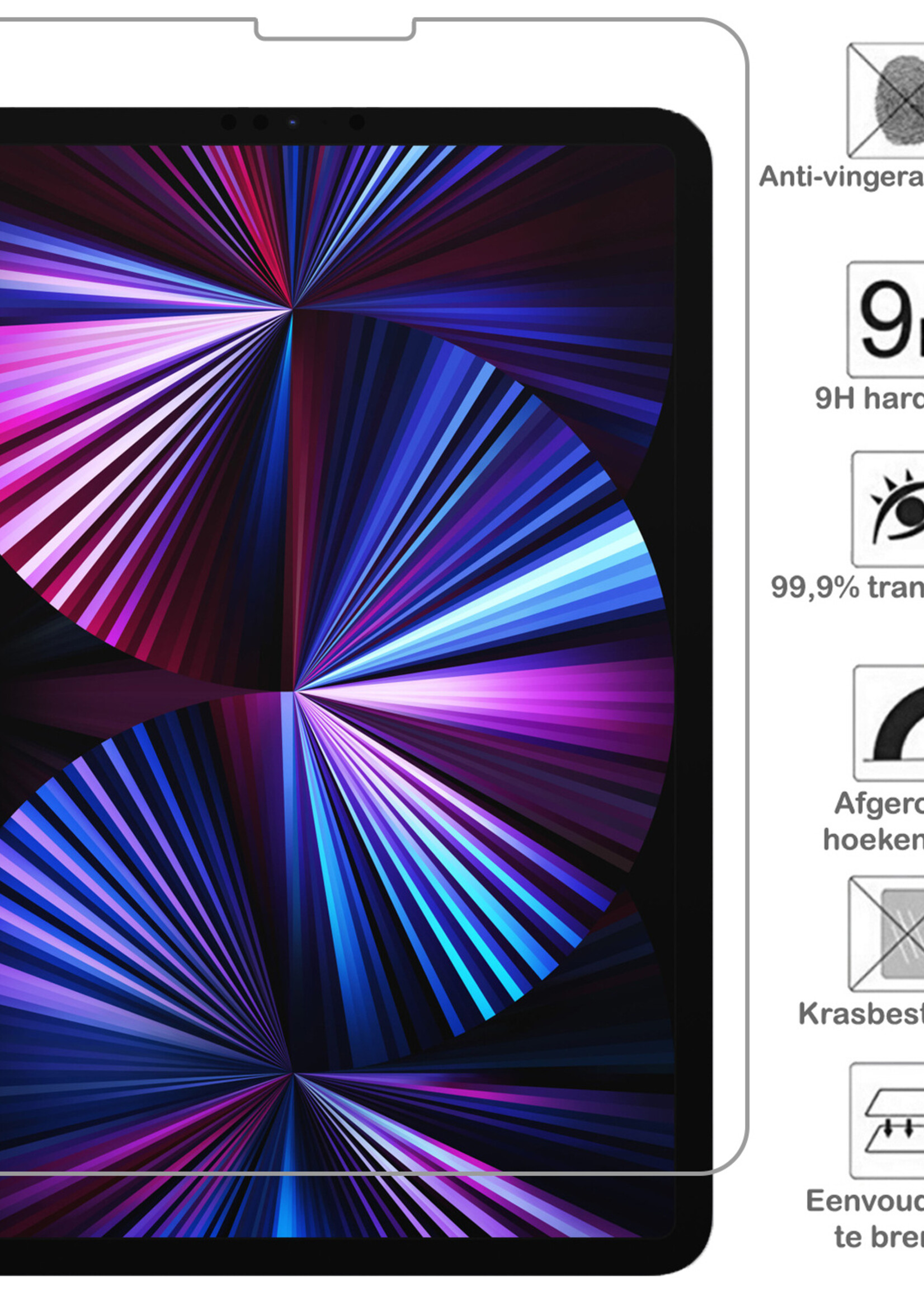 BTH Screenprotector Geschikt voor iPad Pro 2021 (12,9 inch) Screenprotector Tempered Glass Screen Protector Gehard Glas - Screenprotector Geschikt voor iPad Pro 12,9 inch (2021) Screenprotector Glas - 3 PACK