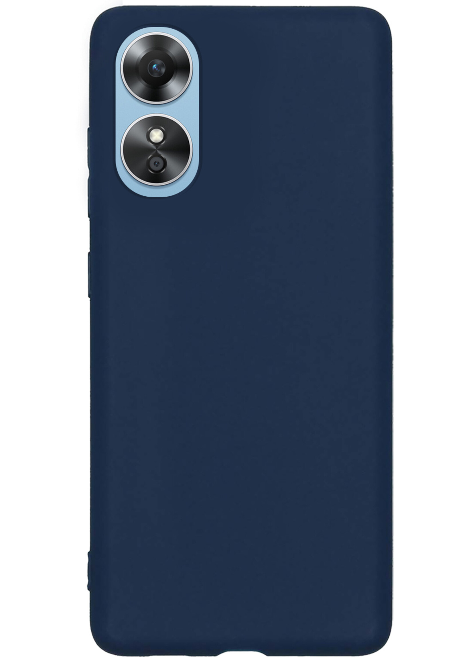 BTH OPPO A17 Hoesje Siliconen Case Cover - OPPO A17 Hoesje Cover Hoes Siliconen - Donker Blauw