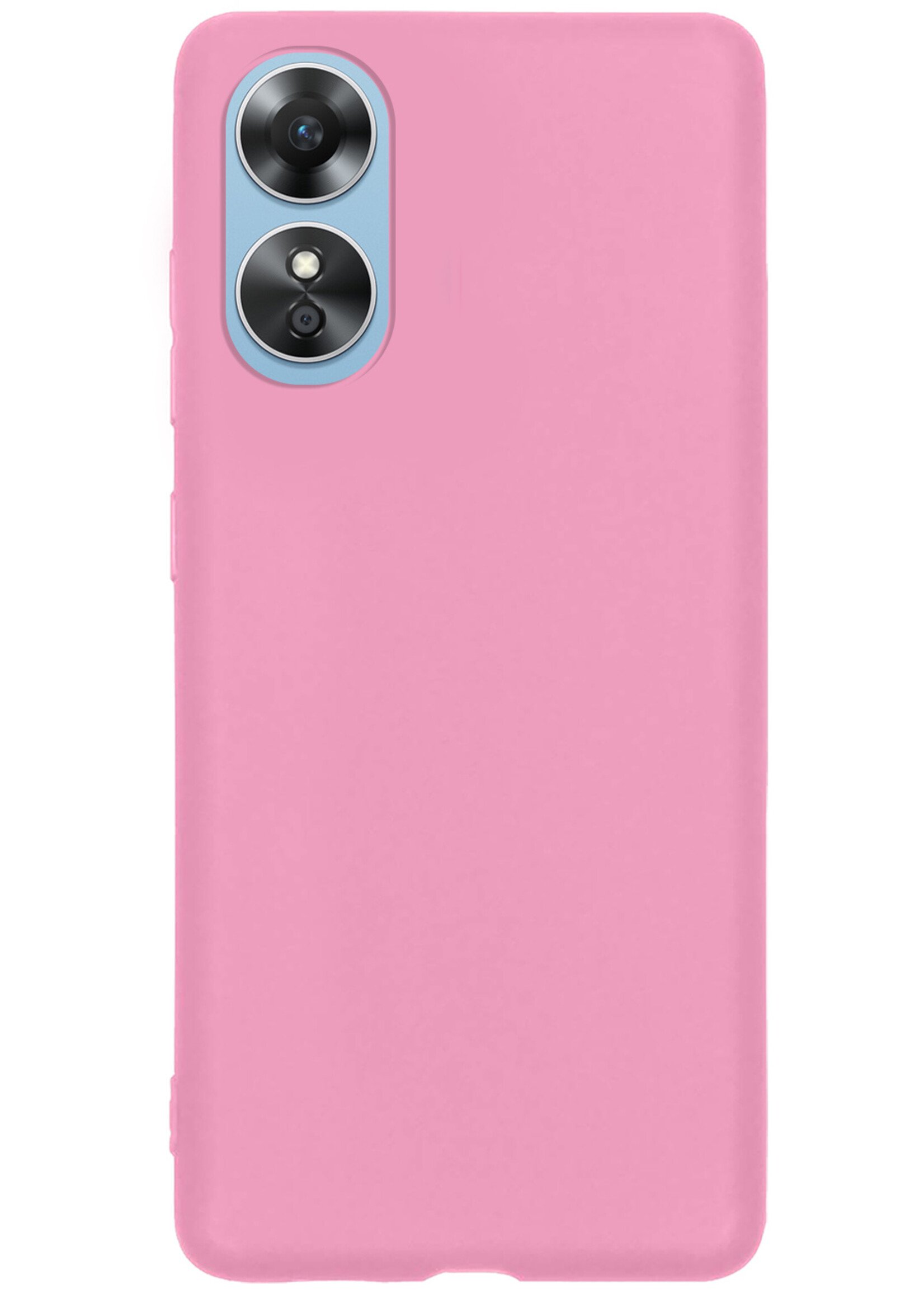 BTH OPPO A17 Hoesje Siliconen Case Cover - OPPO A17 Hoesje Cover Hoes Siliconen - Licht Roze