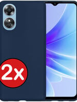 BTH BTH OPPO A17 Hoesje Siliconen - Donkerblauw - 2 PACK