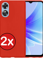 BTH BTH OPPO A17 Hoesje Siliconen - Rood - 2 PACK
