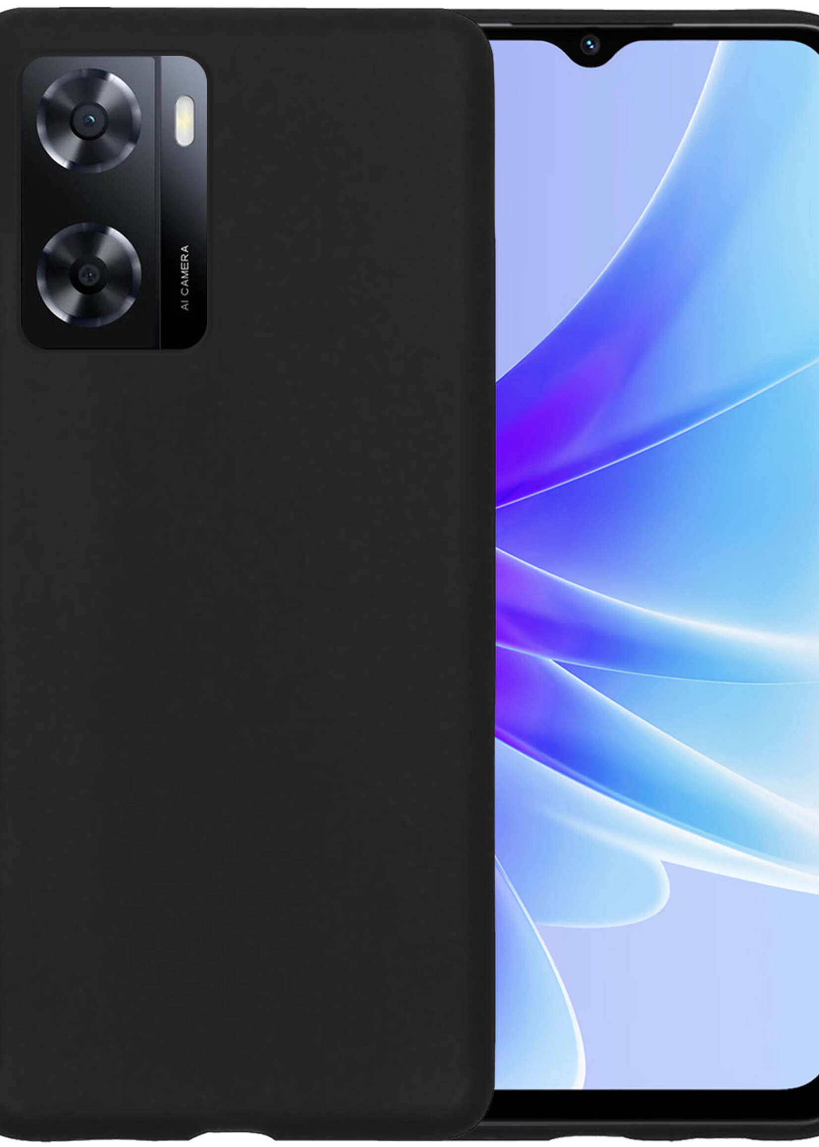 BTH OPPO A57 Hoesje Siliconen Case Cover - OPPO A57 Hoesje Cover Hoes Siliconen - Zwart