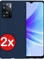 BTH BTH OPPO A57 Hoesje Siliconen - Donkerblauw - 2 PACK