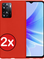 BTH BTH OPPO A57 Hoesje Siliconen - Rood - 2 PACK