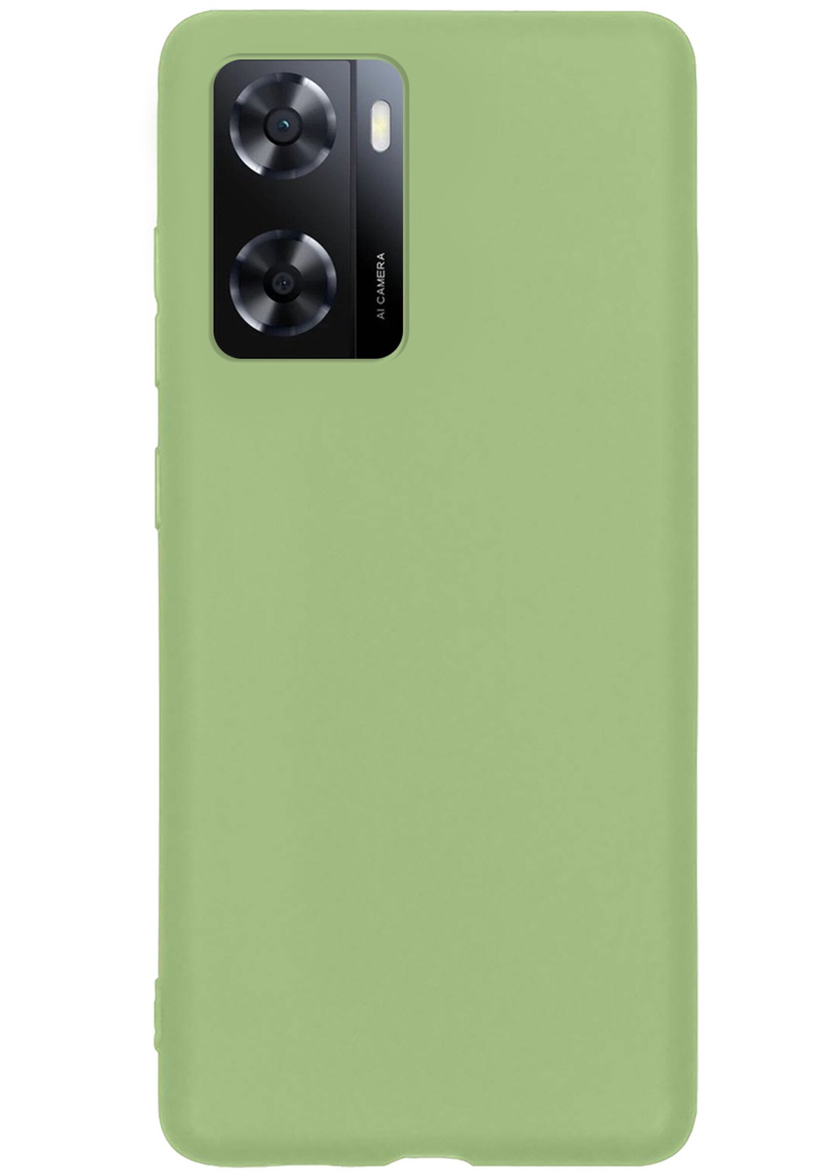 BTH Hoesje Geschikt voor OPPO A57 Hoesje Siliconen Case Hoes Met Screenprotector - Hoes Geschikt voor OPPO A57 Hoes Cover Case - Groen