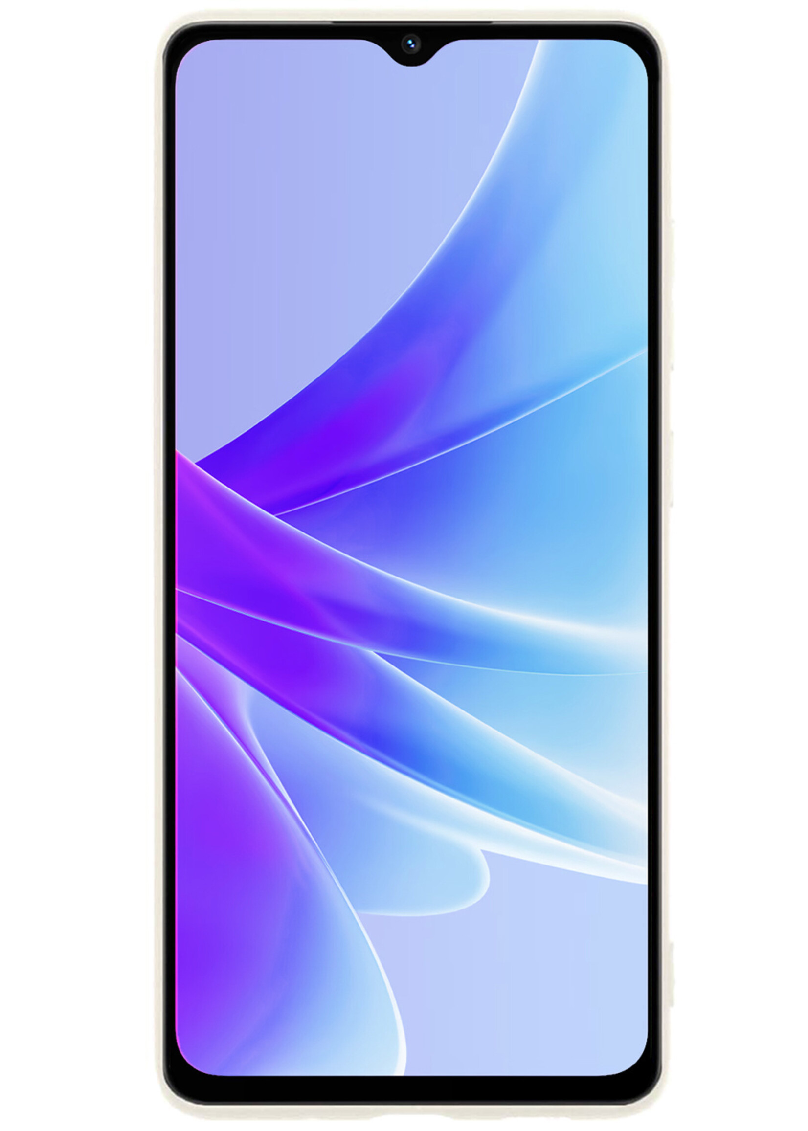 BTH Hoesje Geschikt voor OPPO A57 Hoesje Siliconen Case Hoes Met Screenprotector - Hoes Geschikt voor OPPO A57 Hoes Cover Case - Wit