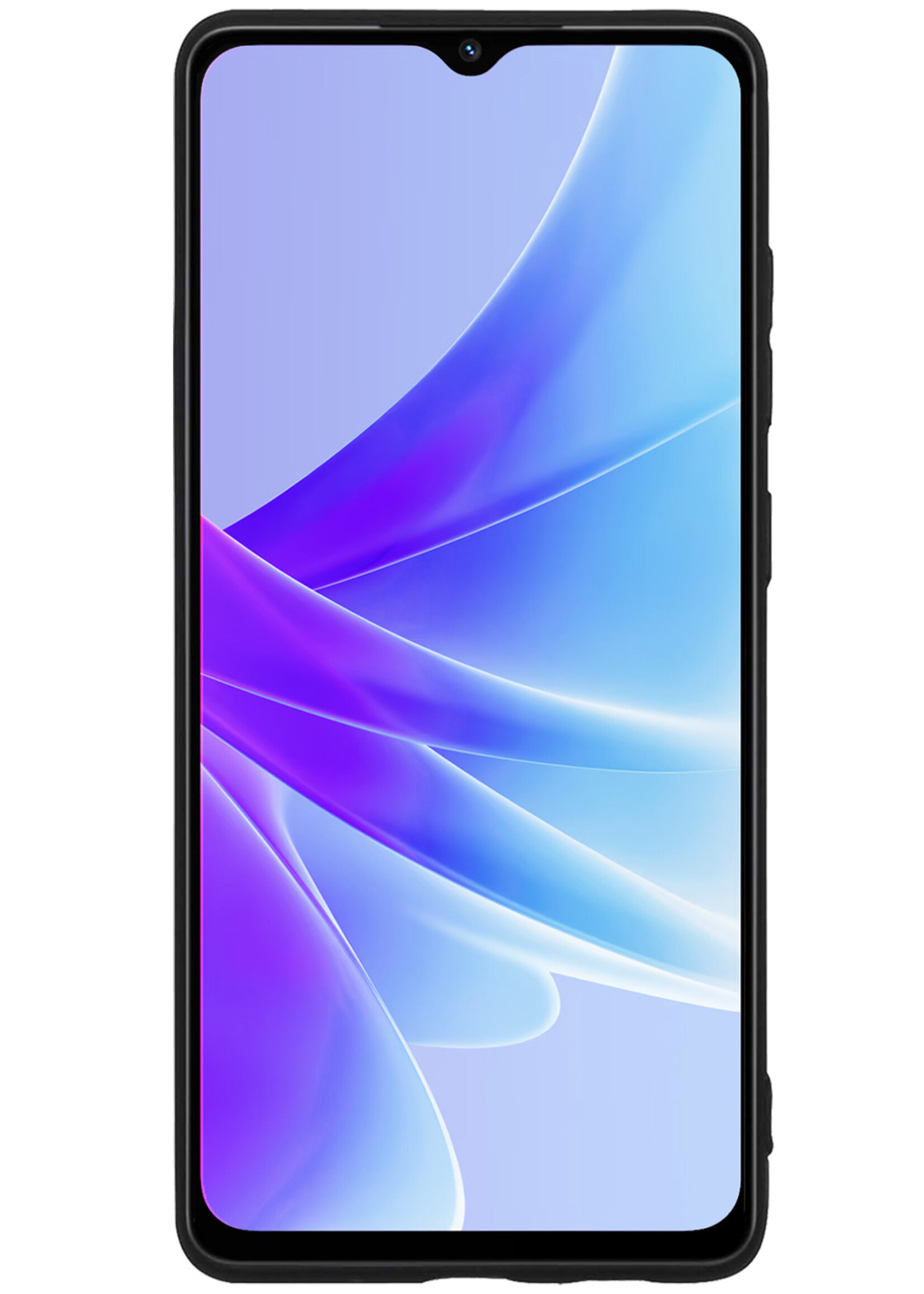 BTH Hoesje Geschikt voor OPPO A57 Hoesje Siliconen Case Hoes Met Screenprotector - Hoes Geschikt voor OPPO A57 Hoes Cover Case - Zwart