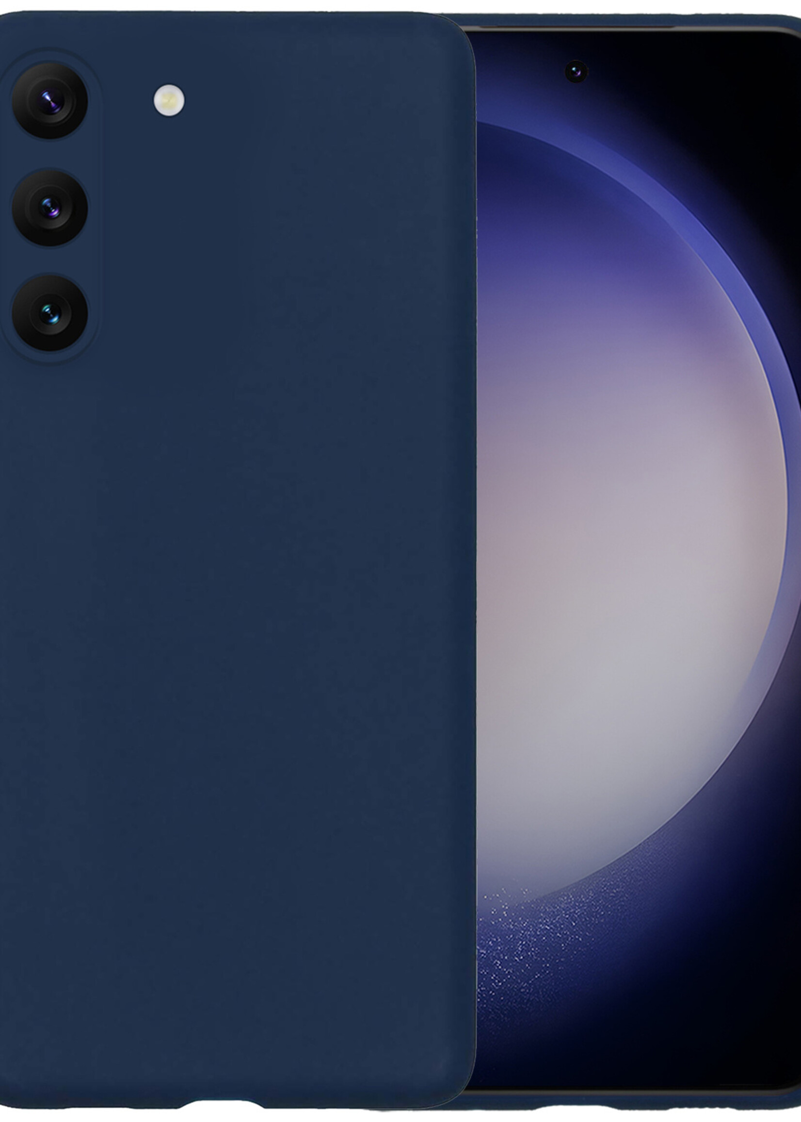 BTH Samsung S23 Hoesje Siliconen Case Cover - Samsung Galaxy S23 Hoesje Cover Hoes Siliconen - Donker Blauw